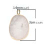 Picture of (Grade B) Quartz Rock Crystal ( Natural ) Pendants Gold Plated White Oval 3cm x 2cm, 1 Piece