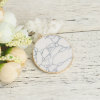 Bild von (Klasse B) Weiß Howlith ( Natur ) Anhänger Rund Vergoldet Schwarz & Weiß 4.4cm x 4cm, 1 Stück
