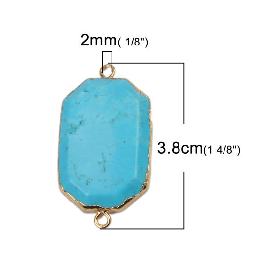 Image de Pierre de Naisssance décembre - (Classement A) Connecteurs en Turquoise Bleu ( Naturel ) Géométrique Bleu Lac A Facettes 38mm x 20mm, 1 Pièce