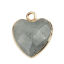 Picture of (Grade A) Spectrolite ( Natural ) Charms Gold Plated Grayish White Heart Faceted 17mm x 14mm, 1 Piece