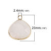 Picture of (Grade A) Rose Quartz ( Natural ) Charms Gold Plated Pink Drop Faceted 23mm x 19mm, 1 Piece