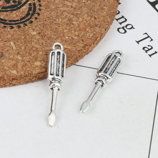 Picture of Zinc Based Alloy Pendants Antique Silver Color Screwdriver 31mm x 6mm, 50 PCs