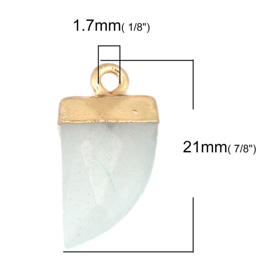 Picture of (Grade B) Stone ( Natural ) Charms Gold Plated French Gray Knife 21mm x 11mm, 1 Piece