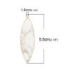 Picture of (Grade A) Howlite ( Natural ) Pendants Gold Plated White & Gray Marquise Texture 5.5cm x 1.5cm, 1 Piece