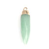 Picture of (Grade A) Aventurine ( Natural ) Charms Gold Plated Sage Green Pencil 26mm x 8mm, 1 Piece