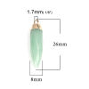 Picture of (Grade A) Aventurine ( Natural ) Charms Gold Plated Sage Green Pencil 26mm x 8mm, 1 Piece