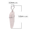 Picture of (Grade B) Crystal ( Natural ) Pendants Silver Tone Light Pink Geometric Wrapped 3.2cm x 1cm, 1 Piece