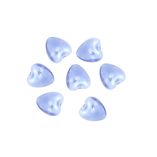 Image de Perles en Céramique Cœur Bleu 13mm x 12mm, Taille de Trou: 1.9mm, 20 Pcs