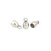 Picture of 304 Stainless Steel Cord End Caps Clock Silver Tone (Fits 3mm Cord) 8mm x 4mm, 10 PCs