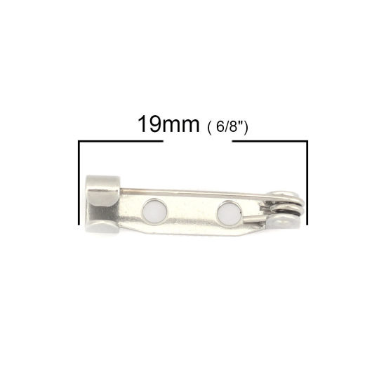 Image de Arrête-Maille en 304 Acier Inoxydable Striure Argent Mat 19mm x 5mm , 10 Pcs