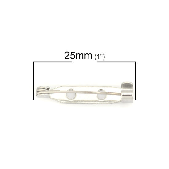 Image de Arrête-Maille en 304 Acier Inoxydable Striure Argent Mat 25mm x 5mm , 10 Pcs