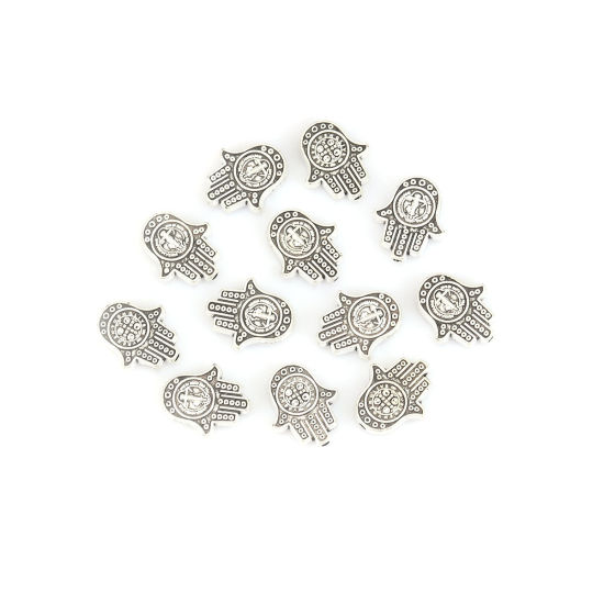 Immagine di Lega di Zinco Perline Palmo Argento Antico Circa 15mm x 13mm, Foro:Circa 1.5mm, 20 Pz