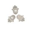Picture of Zinc Based Alloy Beads Hamsa Symbol Hand Antique Silver Color About 19mm x 16mm, Hole: Approx 1.4mm, 20 PCs