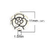 Picture of Zinc Based Alloy Beads Rose Flower Antique Silver Color About 11mm x 11mm, Hole: Approx 1.5mm, 25 PCs