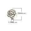 Picture of Zinc Based Alloy Beads Rose Flower Antique Silver Color About 10mm x 10mm, Hole: Approx 1.7mm, 20 PCs