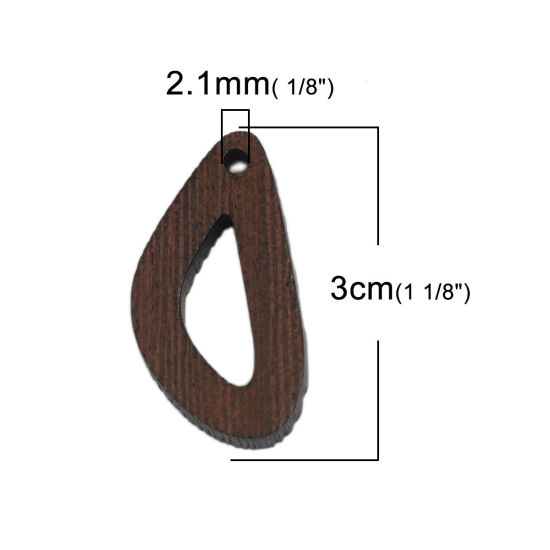 Immagine di Legno Ciondoli Marrone Orecchio Disegno Filigrana 3cm x 1.6cm, 10 Pz