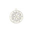 Picture of 304 Stainless Steel Charms Round Silver Tone Filigree 22mm x 19mm, 6 PCs