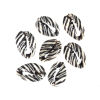 Image de Perles en Coquille Escargot de Mer Noir Rayées 25mm x 17mm-18mm x 14mm, 10 Pcs