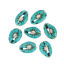 Picture of Natural Shell Loose Beads Conch/ Sea Snail Green Blue Flower Pattern About 25mm x 17mm-18mm x 14mm, 10 PCs