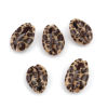 Picture of Natural Shell Loose Beads Conch/ Sea Snail Coffee Leopard Print Pattern About 25mm x 17mm-18mm x 14mm, 10 PCs