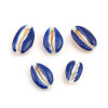 Picture of Natural Shell Loose Beads Conch/ Sea Snail Royal Blue About 25mm x 17mm-18mm x 14mm, 10 PCs