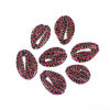 Изображение Бусины из Раковины, Береговичок, светло-красный + чёрный с узором “ Леопард ” , 25мм x 17мм-18мм x 14мм, 10 ШТ