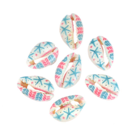 Conchiglia Sciolto Perline Conchiglia Multicolore Stella Marina Disegno 20mm x 13mm-16mm x 12mm, 10 Pz