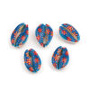 Picture of Natural Shell Loose Beads Conch/ Sea Snail Multicolor Flower Pattern About 24mm x 16mm-18mm x 14mm, 10 PCs