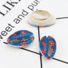 Picture of Natural Shell Loose Beads Conch/ Sea Snail Multicolor Flower Pattern About 24mm x 16mm-18mm x 14mm, 10 PCs