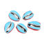 Picture of Natural Shell Loose Beads Conch/ Sea Snail Silver Red & Blue About 24mm x 16mm-17mm x 13mm, 5 PCs