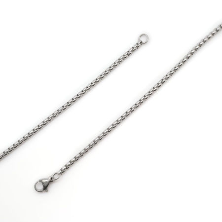 Image de Colliers En Gros Argent Mat en 304 Acier Inoxydable, Chaîne Maille Vénitienne, Unisexe Élégant Minimaliste Cadeau Bijoux pour Détaillants 75cm long, Taille de la Chaîne: 2.5mm, 1 Pièce