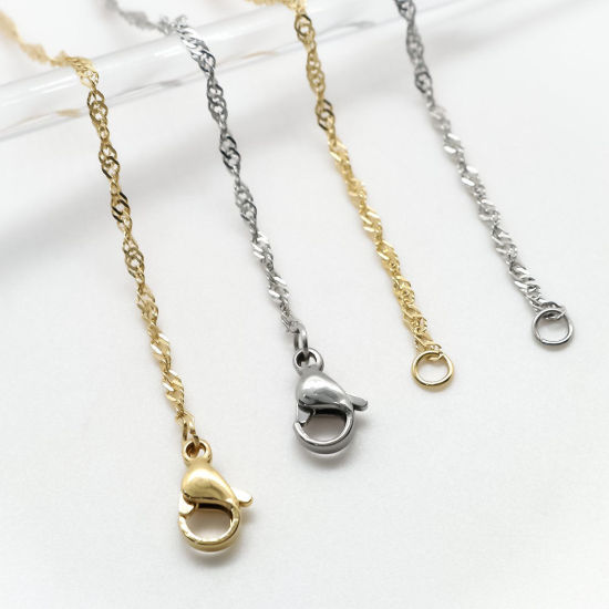 Picture of 304 Stainless Steel Necklace Gold Plated & Silver Tone With Lobster Claw Clasp 50cm(19 5/8") long, 1 Set