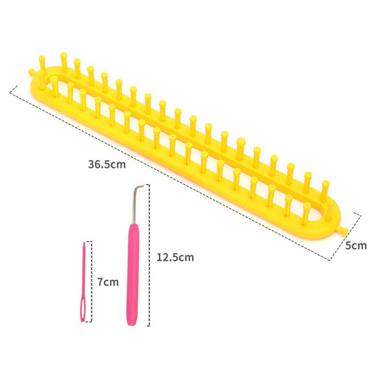 Imagen de Plástico Telar de Tejer, Bufanda, Suéter, Sombrero, Chal, Máquina de Coser, Herramienta de Trenzado Artesanal Hecha a Mano DIY Mixto 36.5cm x5cm(14 3/8" x2") - 7cm(2 6/8") largo, 1 Juego ( 3Unidades/Juego)