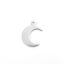 Picture of 304 Stainless Steel Charms Half Moon Silver Tone 16mm x 11mm, 10 PCs