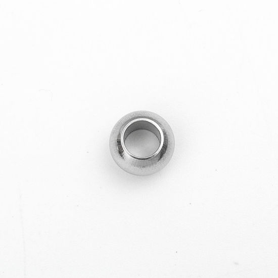 Image de Perles en 304 Acier Inoxydable Rond Argent Mat env. 8mm Dia., Trou: env. 4.3mm, 10 Pcs