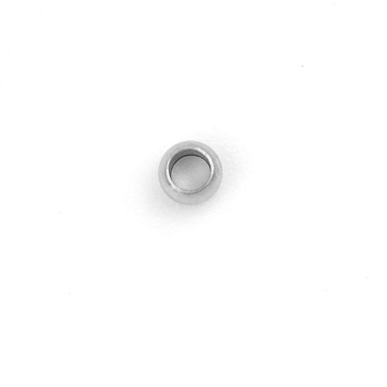 Bild von 304 Edelstahl Perlen Rund Silberfarbe ca. 3mm D., Loch: ca. 1.8mm, 20 Stück