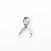 Picture of 304 Stainless Steel Pendant Pinch Bails Clasps Silver Tone 17mm x 10mm, 10 PCs