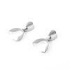 Picture of 304 Stainless Steel Pendant Pinch Bails Clasps Silver Tone 17mm x 10mm, 10 PCs