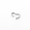 Picture of 304 Stainless Steel Pendant Pinch Bails Clasps Irregular Silver Tone 8mm x 5mm, 100 PCs