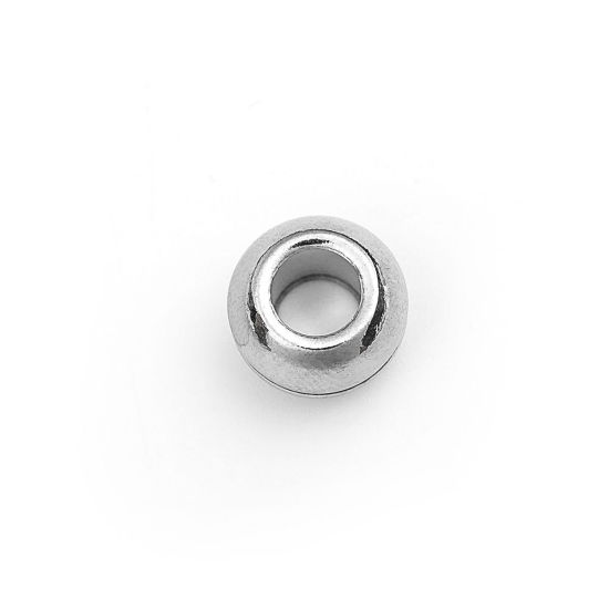 Imagen de 304 Acero Inoxidable Cuentas Barril Tono de Plata Raya 12mm x 9mm, Agujero: Aprox 5.8mm, 100 Unidades