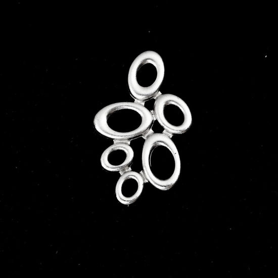 Imagen de 304 Acero Inoxidable Conectores Óvalo Tono de Plata 25mm x 15mm, 10 Unidades