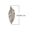 Picture of Natural Wood Sewing Buttons Scrapbooking 2 Holes Leaf At Random Mixed 42mm x 15mm, 50 PCs