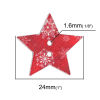 Picture of Natural Wood Sewing Buttons Scrapbooking Two Holes Pentagram Star At Random Mixed 24mm x 23mm, 50 PCs