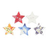 Picture of Natural Wood Sewing Buttons Scrapbooking Two Holes Pentagram Star At Random Mixed 24mm x 23mm, 50 PCs