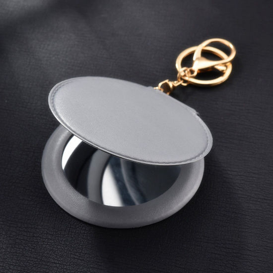 Изображение PU Кольца и Цепи для Ключей Позолоченный Серый Зеркало 14см x 8см, 1 ШТ