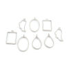 Imagen de Zamak Open Back Bezel Colgantes para Resina Tono de Plata Ala Mixto 3.9x2.4cm - 3.4x2cm, 1 Juego ( 8 Unidades/Juego)