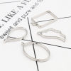 Imagen de Zamak Open Back Bezel Colgantes para Resina Tono de Plata Ala Mixto 3.9x2.4cm - 3.4x2cm, 1 Juego ( 8 Unidades/Juego)