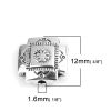 Picture of Zinc Based Alloy Spacer Beads Cross Antique Silver Color Flower About 12mm x 12mm, Hole: Approx 1.6mm, 25 PCs