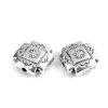 Picture of Zinc Based Alloy Spacer Beads Cross Antique Silver Color Flower About 12mm x 12mm, Hole: Approx 1.6mm, 25 PCs