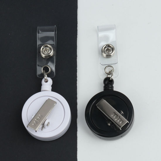 Image de Fermoir pour Porte-Cartes Porte-Badge en Plastique Noir Rotatif 8.5cm x 3.2cm, 1 Pièce